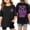 X267 Black, variant on Bysome Girls Shirts Summer Letter Print Short Sleeve Crew Neck Tops Lightweight Girl T-Shirt Size 3-4 Years Black