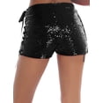 thumbnail image 2 of Gureui Women Shorts, Low Waist Glitter Sequined Lacing Slim Fit Summer Party Bar Clubwear, 2 of 8