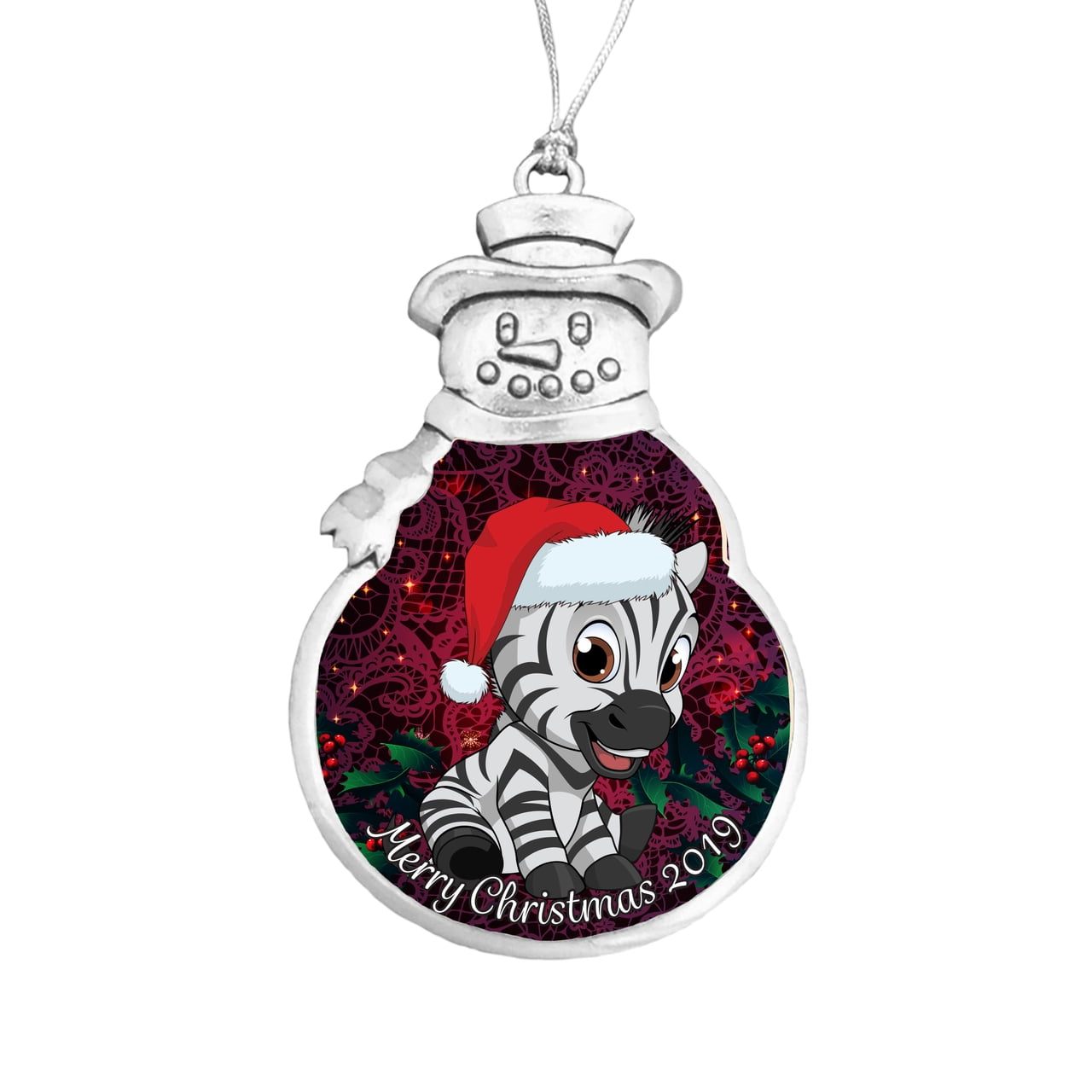 Zebra I love Zebras Merry Christmas 2021 Ornament Gift