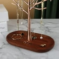thumbnail image 3 of Branch Jewelry Rack with wood tray,Retro color,Tree Tower Rack Hanging Organizer for Ring Earrings Necklace Bracelet,Suitable for living rooms, bathrooms,offices,etc., 3 of 5