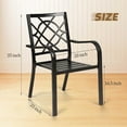thumbnail image 3 of SUNCROWN Patio Metal Outdoor Dining Stackable Wrought Iron Porch Chair Set of 2, Black, 3 of 6