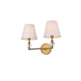 thumbnail image 3 of Bethany 2 lights bath sconce in brass with white fabric shade, 3 of 3