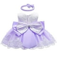 thumbnail image 1 of AMERTEER Robe Bébé Fille Nœud Tutu Sans Manches Robe Princesse Mariage Fête Robe d'Été Rouge 12-18 Mois, 1 of 2