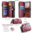 thumbnail image 3 of Crossbody for Samsung Galaxy A37 A57 Case Wallet【RFID Blocking】with 10-Card Holder Zipper Bills Slot, Soft PU Leather Magnetic Flip Wristlet Shoulder Strap Wallet Case for Women, 3 of 13