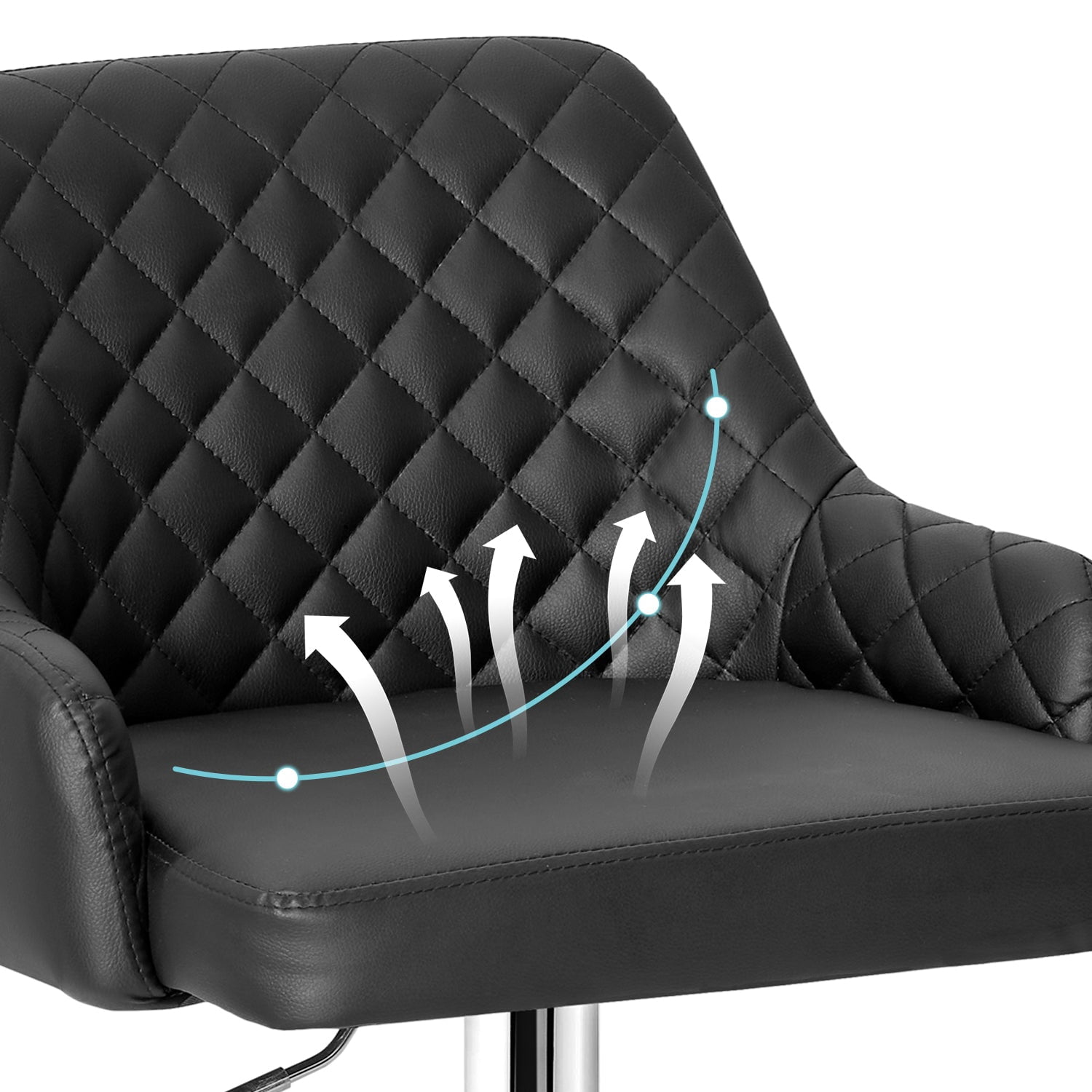 VECLO Bar Stools Adjustable Swivel with Back and Armrest, Black (Set of 4)
