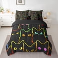 thumbnail image 2 of Homewish Boys Girls Cute Black Cats Twin Bedding Sets 7-Piece,Cartoon Animal Bedding Comforter Set Microfiber,Kawaii Pets Breathable Sheet Sets,Lightweight Room Decor,Reversible, 2 of 8