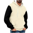thumbnail image 1 of AherBiu Mens Hoodies Drawstring Fleece Lightweight Warm Sweatshirts with Pockets Color Block Fall Winter Athletic Pullover, 1 of 4