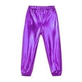 thumbnail image 4 of iiniim Kids Girls Shiny Metallic Jogger Dance Harem Pants Gymnastics Athletic Leggings Hip Hop Street Dancewear Purple 12, 4 of 7