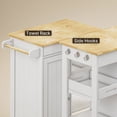 thumbnail image 2 of Gizoon 27.6"W Rolling Kitchen Island Cart with Removable Tray and Storage Cabinet, Mobile Kitchen Serving Storage Cart, White, 2 of 5