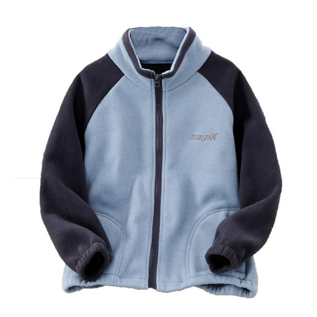 Veste à Capuche à Capuche Réversible à Fermeture Éclair Complète pour Bébé Garçon Garçon Garçon (Bleu 5-6 Ans)