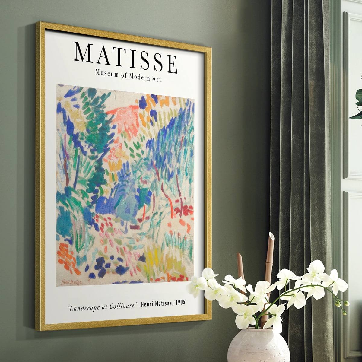 Matisse CLXXVI Framed Print in Gold Solid Wood 16 x 20 Framed Print