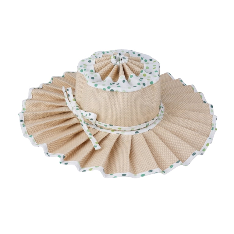 Women's Lorna Murray Hat, Reversible Straw Pleated Sun Hat, Wide
