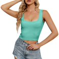 thumbnail image 1 of Gibobby Chaleco de moda para mujer, Top corto Sexy de verano, diseño Simple y exquisito(Verde,CH), 1 of 5