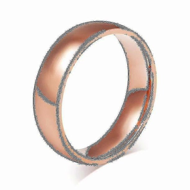 Alianzas de boda de acero inoxidable de 6 mm Anillo abovedado de 6 mm para hombres y mujeres Anillo de compromiso para él y para ella - 6 - Oro rosa - Código de producto 452 6 Oro rosa