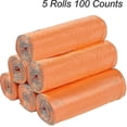 thumbnail image 2 of Small Trash Bags Strong Thicken Biodegradable Garbage Bag Wastebasket For Kitchen Office Home Bathroom Bedroom 100 Counts Random Color Orange 177 Inch, 2 of 5