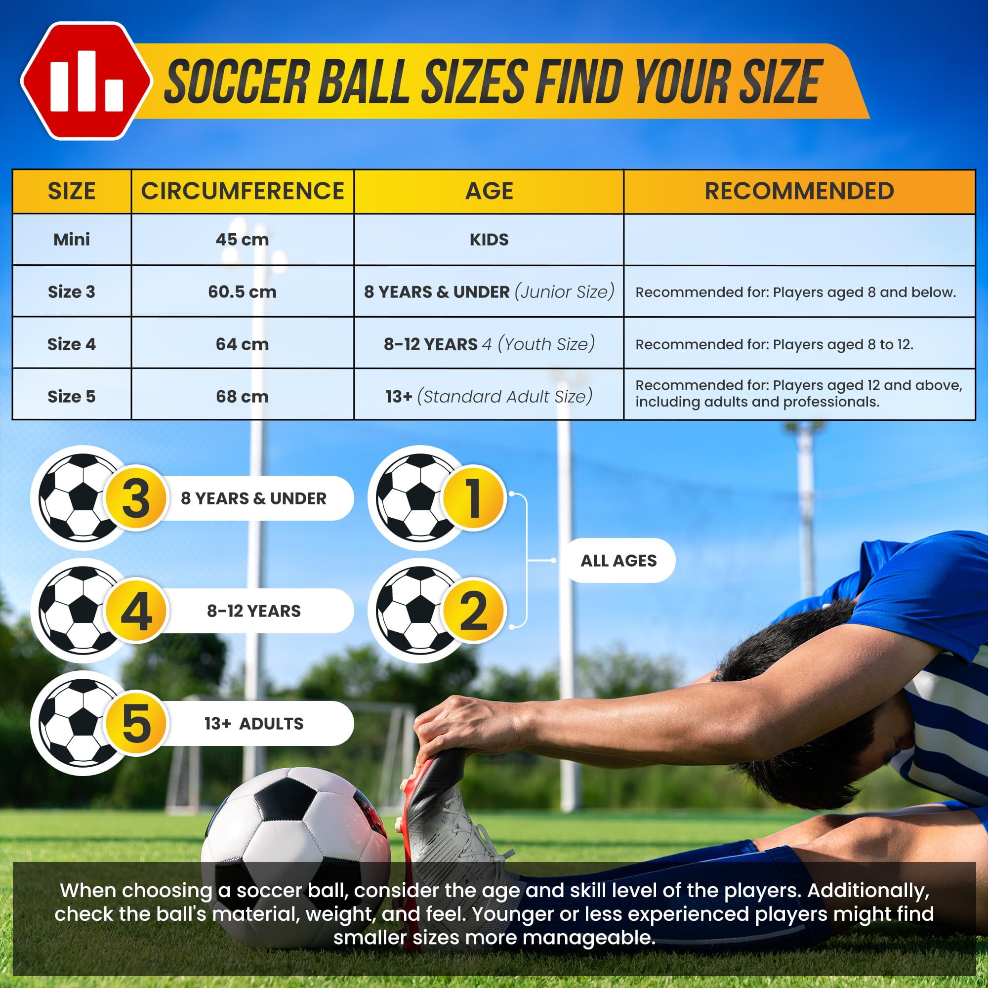 Vizari Zodiac Soccer Ball | Sizes 3, 4, 5 | Durable Waterproof Synthetic Leather | For Youth & Adults - BLUE, 3
