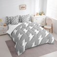 thumbnail image 2 of Erosebridal Hand Drawn Doodle Lightning 7-Piece Twin Bedding Sets,Gray White Bedding Comforter Set For Boys Kids,Reversible, 2 of 7