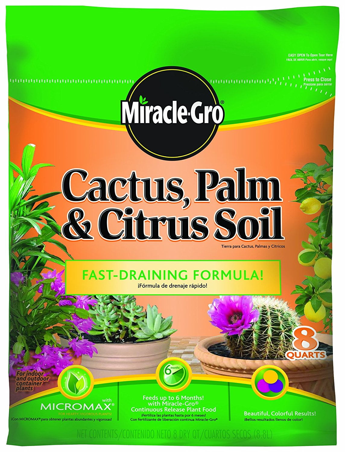 Miracle Gro 0062581 298 Cactus Palm Citrus Soil 8 Quart Older Model Improves Existing Soil To Build Strong Roots By Miraclegro Walmart Com Walmart Com