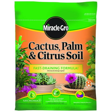 Miracle-Gro 0062581-298 Cactus, Palm, & Citrus Soil - 8 Quart (Older Model), Improves existing soil to build strong roots. By