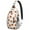White Halloween Pumpkins, variant on Sling Backpack,Witch's Brew Halloween Pattern Sling Bag with Water Bottle Holder,Waterproof Sling Bag for Men/Women with Headphone Jack for Hiking,Travel