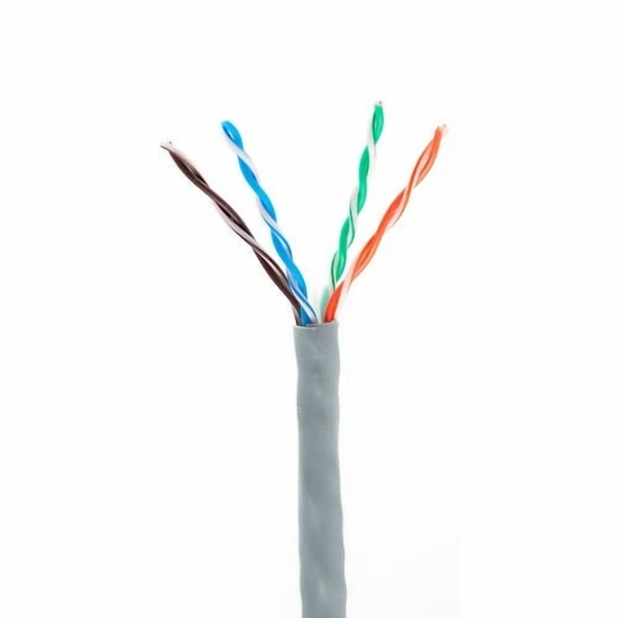 Outdoor CAT5E (Cat 5e) LAN Ethernet Network Cable, Solid Copper 24 AWG, EZ RJ45 Pass Thru Connectors, High Speed Internet Cable, CMX Rated, UL ETL, Made in USA (245ft, Gray)