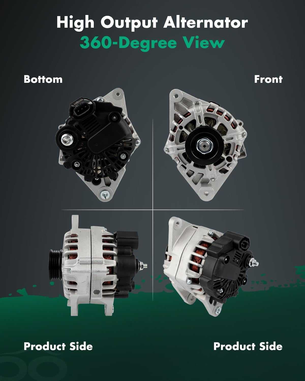 SCITOO Alternator Fit for Hyundai for Elantra 2007-2012, for Kia for Soul 2010-2011, Spectra 2007-2009, Sportage 2007-2010- 12V 90Amp CW S4 Pulley Class, Replace OE# 11311
