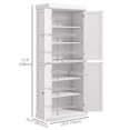 thumbnail image 3 of HOMCOM Freestanding 4 Door Kitchen Pantry Cabinet with Shelves White, 3 of 10