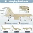 thumbnail image 5 of MOPHOTO 5-Position Folding Lounge Chair, Portable Outdoor Folding Chaise Lounge Chair for Sun Tanning, Folding Cot, Perfect for Pool Beach Patio Sunbathing, 5 of 12