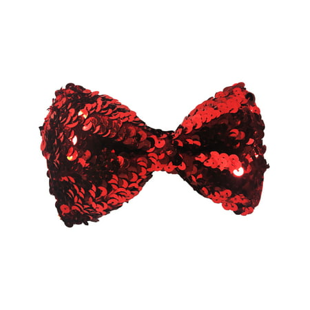 Clown or Christmas Costume Accessory Red Sequin Bow Tie