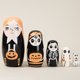 thumbnail image 1 of Muñeca de anidación rusa de niña de Halloween de 5 capas, regalo de Matrioska rusa pintada a mano Ndcxsfigh libre de BPA, 1 of 9