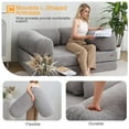 thumbnail image 5 of COMAX Folding Sofa Bed Queen, 4-in-1 Foldable Floor Couch Convertible Futon Sofa with Armrests Sleeper Mattress Chair Bed Comfy Portable Fold Out Lounge Guest for Living Room Bedroom, Light Grey, 5 of 5