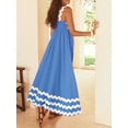 thumbnail image 6 of Biezeib Women's Ric Rac Tank Dress A-Line Square Neck Backless Sleeveless Long Dress for Party Club, 6 of 6