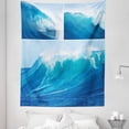 thumbnail image 1 of Surf Tapestry, Collage of Giant Sea Wave Photos Refreshing Diving and Surfing Lifestyle Leisure Concept Art, Fabric Wall Hanging Decor for Bedroom Living Room Dorm, 5 Sizes, Blue, by Ambesonne, 1 of 1
