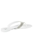thumbnail image 3 of Jeweled Flip Flops White Women's Thong Sandals Size 8, 3 of 3