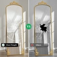 thumbnail image 2 of HLR 65"x21"Gold Arched Full Length Mirror, Floor Mirror with Carved Metal Frame, Body Dressing, 2 of 7