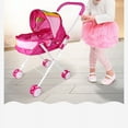 thumbnail image 2 of 4PCS/Set Baby Doll Stroller Foldable Pram Gift Set with Baby Doll Cartoon Printing Design Baby Stroller with Gift for Dolls(Rainbow Car) Christmas, 2 of 4