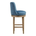 thumbnail image 5 of Rowan 2-Pack Swivel Barstool in Navy Fabric with Medium Oak legs, 5 of 10