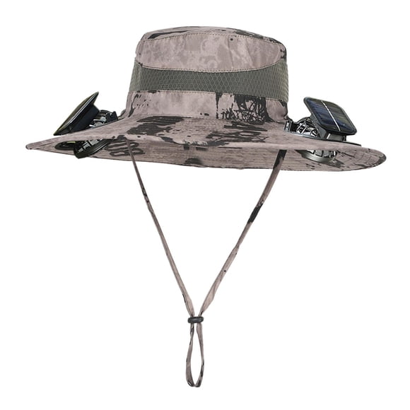 Sombrero de enfriamiento Fernando para el sol ajustable Portátil 3 velocidades con ventilador solar caqui