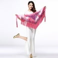 thumbnail image 5 of IUJSOY Belly Dance Scarf with Tassels Sequins Triangle Coins Wrap Skirt Music Festival Clothing, 5 of 5
