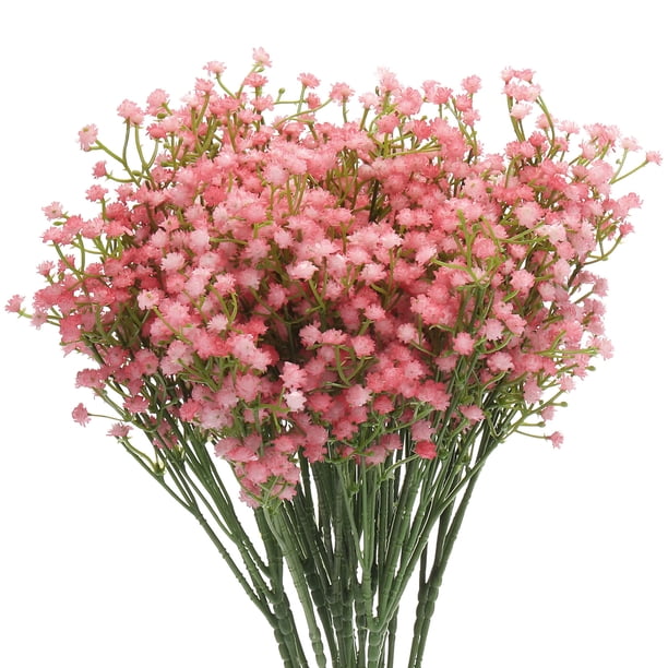 Flores Artificiales de Gypsophila Rosa Unique Bargains 3 ramas 21 Piezas
