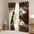 thumbnail image 3 of jejeloiu Retro Texas Stars Black Out Curtains,Rustic Cattle Hide Curtains Pack of 2 (42x63 Each),Country Farmhouse Bedroom Curtains For Adults,Ultra Soft Home Decor, 3 of 6