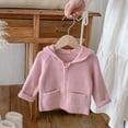 thumbnail image 2 of Agkizg Baby Girls Hooded Raglan Jacket Zip Up Cute Winter Coat with Pockets Solid Color Warm Casual Outerwear for Toddler, 2 of 5
