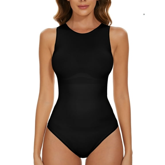 MISS MOLY Waist Trainer Bodysuit for Women Sleeveless Racerback Shapewear Slim Fit Thong Tank Tops