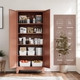 thumbnail image 4 of 71''Metal Cabinet with 4 Adjustable Shelves,5-Tier Pantry Storage Cabinet,Kitchen Pantry Cabinet for Living Room,Dining Room, Antique Copper, 4 of 16