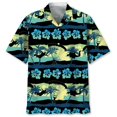 thumbnail image 2 of Camisa hawaiana con estampado de paracaidismo para hombre, camisas de flores tropicales con estampado 3D a la moda, blusa de manga corta con solapa y botones para verano, 2 of 5