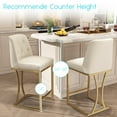 thumbnail image 4 of HomeZeer Counter Height Bar Stools Set of 4, Bar Stools with Back and Sliver Metal Frame, 24" Barstools with Footrest, Upholstered PU Leather Counter Stool Chairs for Kitchen Island,White, 4 of 7