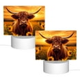 thumbnail image 2 of Fotbe Vintage Sunflower Cow A Pattern Acrylic Night Light Gift with 3 Color ModesTouch-Sensitive LED Lamp Perfect Gift for Mother's Day, Birthday, or Christmas, 2 of 9