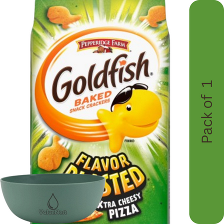Goldfish Flavor Blasted Xtra Cheesy Pizza Crackers 6.6 oz Bag with Bowl by OMA