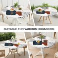 thumbnail image 7 of Charming Floral Tablecloth with Elastic Closure, Bohemian Style for Tables Up to 56 Inches, Stain Resistant, 7 of 7