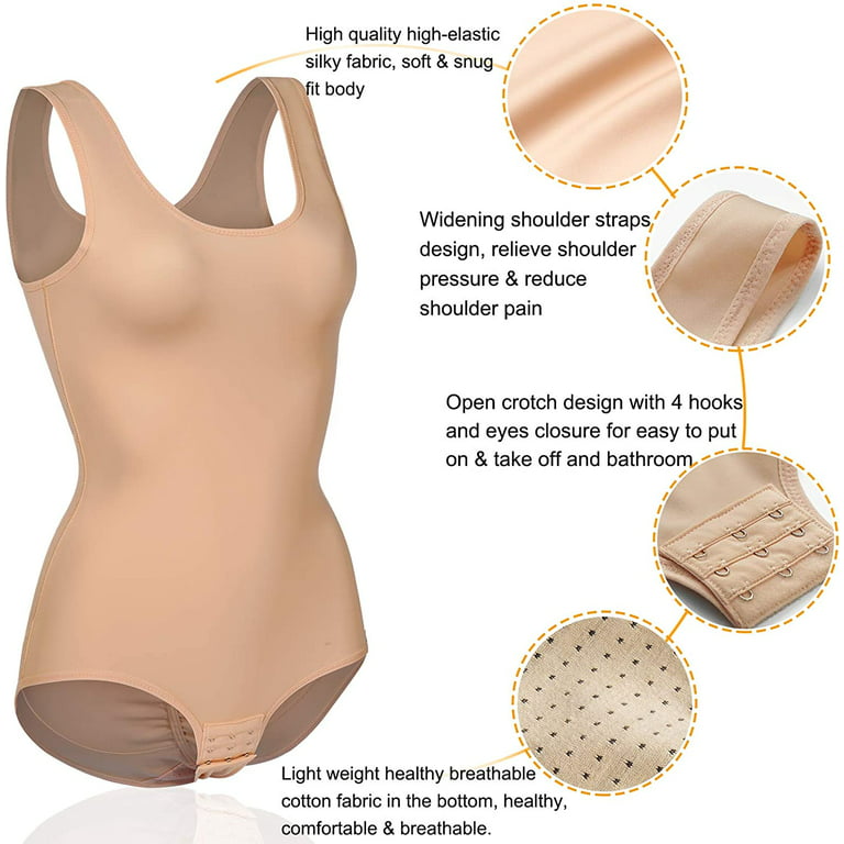 Gotoly Shapewear Bodysuit Scoop Neck Tank Tops for Women Tummy Control  Waist Trainer Vest Full Body Shaper(Beige XX-Large) 